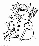 Coloring Cat Dog Pages Snowman Printable Play Kitkat Animals Template sketch template