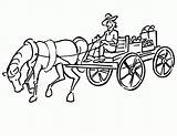 Horse Coloring Cart Pages Wagon Drawing Push Template Getdrawings Pull Pulling Sketch Farmer Popular sketch template
