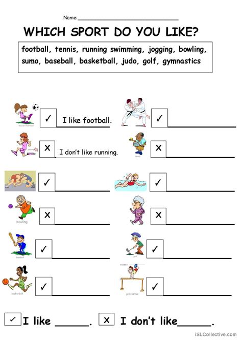sport    english esl worksheets