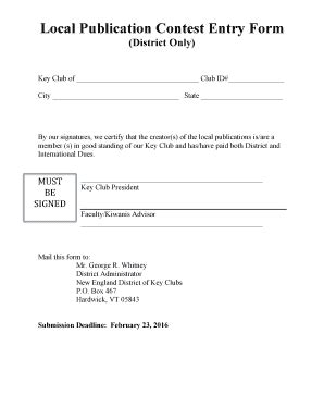 fillable  local publication contest entry form fax email print