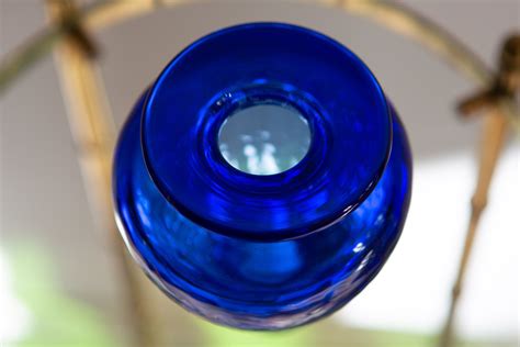 Blue Glass Vases Cobalt Blue Hand Blown Vintage Art Glass Mid