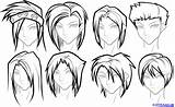 Anime Boy Hair Draw Boys Drawing Hairstyles Step Sketch Male Easy Spiky Manga Drawings Face Guy Sketches Steps Template Braids sketch template