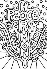 Coloring Pages Harmony Color Colouring Words Adult Getdrawings Doodles Zendoodle Template Getcolorings sketch template