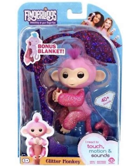 wowwee  fingerlings interactive baby pet glitter monkey rose pink glitter  sale