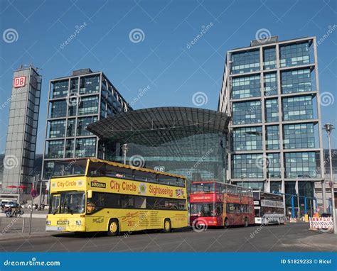 sightseeing buses  front  berlin main station editorial stock photo image  passersby