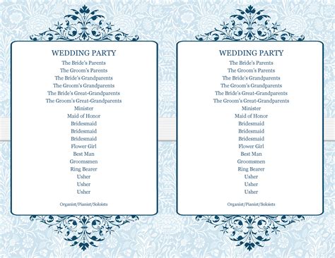 printable wedding program examples templates template lab