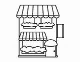 Store Grocery Coloring Pages Buildings Coloringcrew Colorear Food Kids Book sketch template