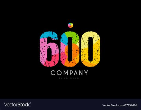 number grunge color rainbow numeral digit logo