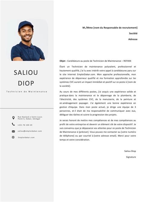 exemples de lettre de motivation technicien de maintenance gratuit