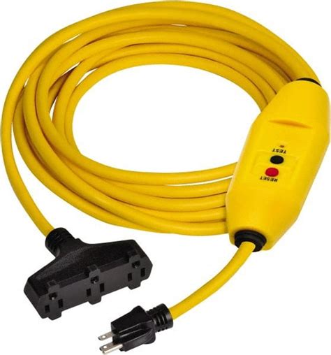 tower manufacturing  outlets  volt  amp yellow gfci  triple tap cord set  p