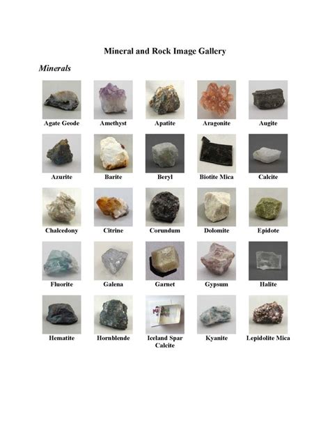 mineral image gallery       teach rock  mineral identification  im