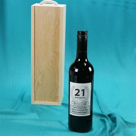 21st Birthday Personalised Wine Bottle T By Ts
