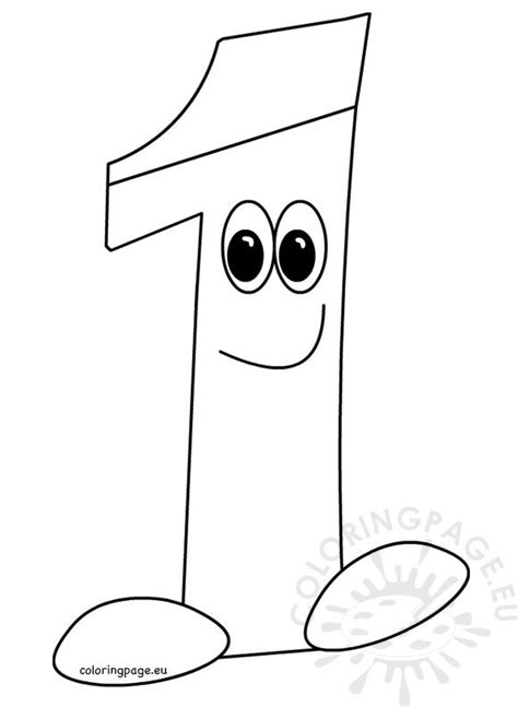 cartoon number  template coloring page