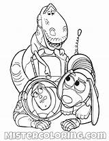 Coloring Toy Story Pages Slinky Dog Rex Buzz Lightyear Off Turning Puppy sketch template
