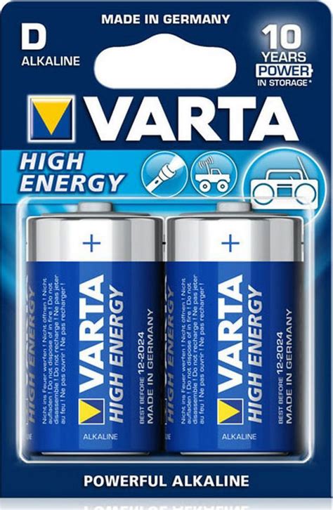 Varta High Energy Αλκαλικές Μπαταρίες D 1 5v 2τμχ Skroutz Gr