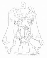 Vocaloid Miku Hatsune sketch template