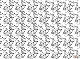Escher Mc Pegasus Tessellation Tessellations Supercoloring Tesselation Colorare Colouring sketch template