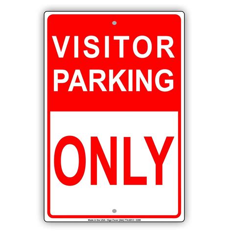 parking visitor parking  reserved spot alert caution warning notice aluminum metal sign