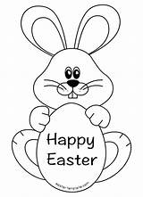 Easter Bunny Happy Coloring Templates Egg Outline Pages Printables Drawing Template Colouring Printable Para Rabbit Imprimir Da Eastertemplate Molde Color sketch template