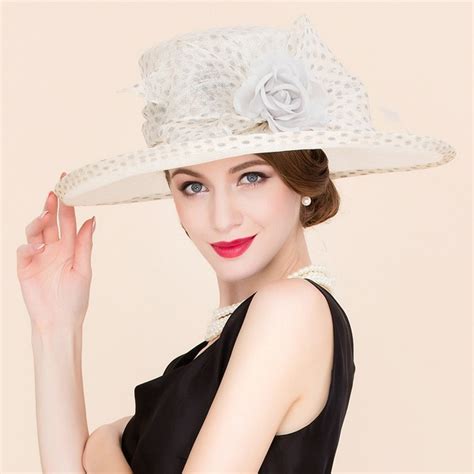 ladies beautiful cambric with silk flower bowler cloche hat 196086571