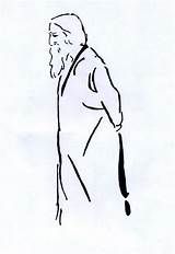 Rabindranath Tagore Sketch Gurudev First Impartial Partially Paintingvalley sketch template