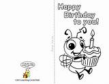 Birthday Printable Cards Card Coloring Color Happy Kids Bee Goodbye Template Print Year Grandma Folding Own Templates Pages Boys Teacher sketch template