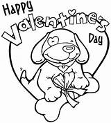 Valentines Coloring Pages Happy Kids Puppy sketch template