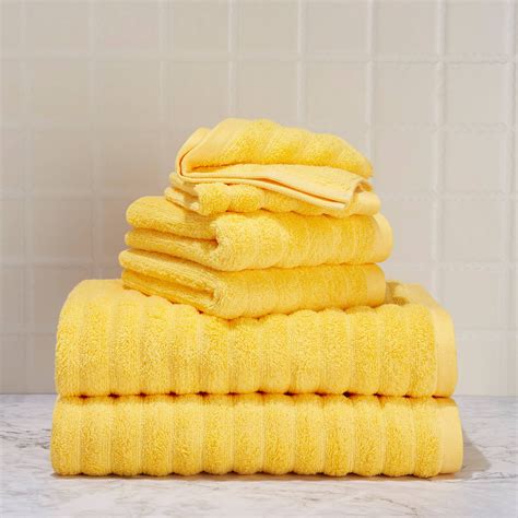mainstays performance textured  piece bath towel set sunray yellow