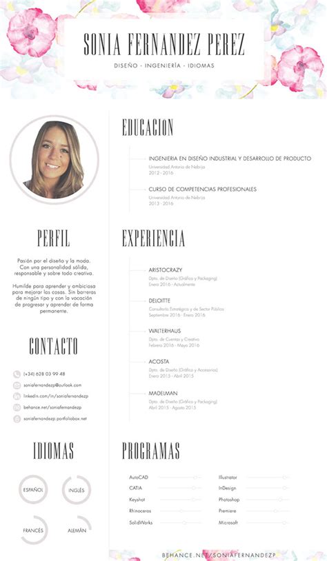 spanish resume behance