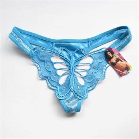 Fashion Care 2u U150 4 Blue Sexy Women Butterfly With Rhinestone G String