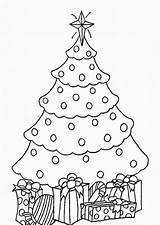 Christmas Tree Presents Coloring Outline Drawing Pages Getdrawings Gifts Popular sketch template