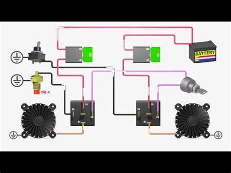 dual electric fan relay connections youtube