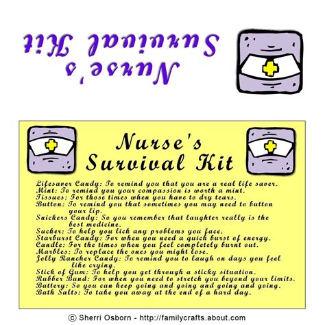 pin  crafty annabelle  nurse printables nurses survival kit
