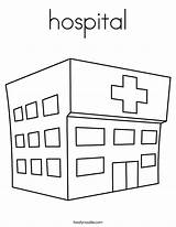 Hospital Coloring Pages House Ambulance Outline Kids Doctor Print School Twistynoodle Tracing City Police Built California Usa Noodle sketch template