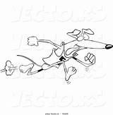 Dog Greyhound Running Upright Outlined Toonaday sketch template