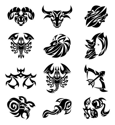 tribal zodiac sign tattoos designs