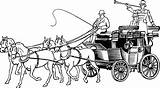 Horse Carriage Clipart Drawn Retro sketch template