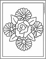 Rose Coloring Pages Roses Color Daisies Geometric Pdf Patterns Hearts Colorwithfuzzy Printables Kids sketch template