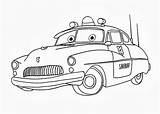 Cars Coloring Sheriff Pages Printable Movie Disney Drawing sketch template