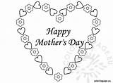 Coloring Heart Mother Mothers Coloringpage Eu sketch template