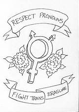 Pronouns Lgbt Tumblr Drawing Trans Transgender Gender Respect Lgbtq Easy Ftm Queer Getdrawings Via Erasure Fight Cool They People Rights sketch template