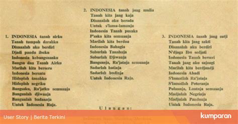 Lirik Lagu Indonesia Raya 2 Stanza Lengkap Dengan Dua Stanza Lainnya
