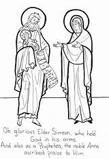 Orthodox Simeon Prophetess sketch template