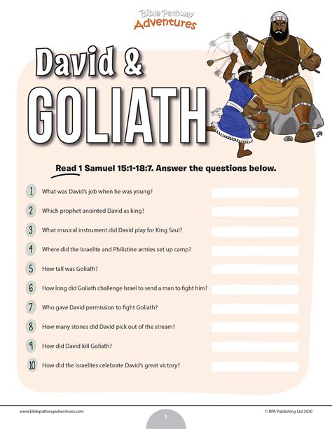 david goliath quiz bible pathway adventures