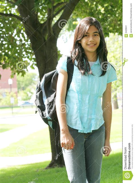 teen girl ready for school stock image image of pretty 3429041