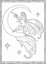 Coloring Fairy Pages Para Colorir Fadas Desenhos Adult Fada Fairies Book Moon Imprimir Desenhar Creative Páginas Desenho Amazon Haven Books sketch template