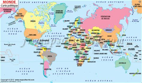 Carte Du Monde Avec Pays Et Capitales