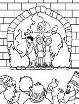 Coloring Pages Abednego Shadrach Meshach Furnace Fiery Bible Horno Fuego Para El Colorear Daniel Nebuchadnezzar School King Sunday Una Activity sketch template