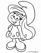 Coloring Smurf Smurfs Drawing Pages Smurfette sketch template