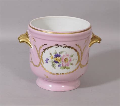 antique early  century limoges porcelain jardiniere bada